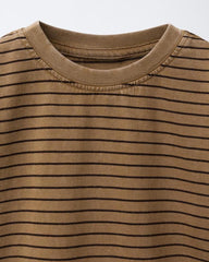 ZARA BROWN STRIPED LOGO T-SHIRT