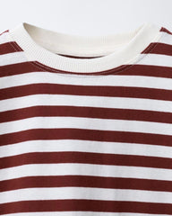 ZARA BURGUNDY STRIPE PRINT T-SHIRT