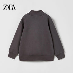 ZARA CHARCOAL RIBBED TRUCKER NECK SWEATSHIRT 771