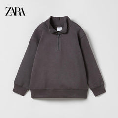 ZARA CHARCOAL RIBBED TRUCKER NECK SWEATSHIRT 771