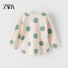 ZARA ECRU POLKA DOT T-SHIRT