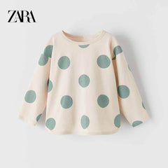 ZARA ECRU POLKA DOT T-SHIRT