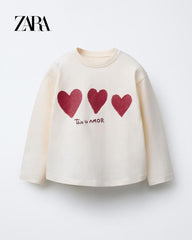 ZARA ECRU THIS IS AMOR PRINTED T-SHIRT