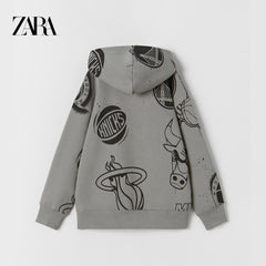 ZARA X NBA OVERALL PRINTED HOODED SWEASHIRT
