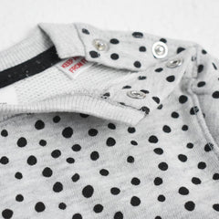 BRANDED HEATHER GREY OVERALL DOTTED SWEATSHIRT