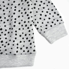 BRANDED HEATHER GREY OVERALL DOTTED SWEATSHIRT