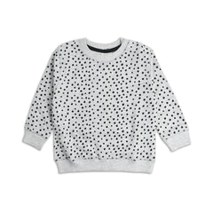 BRANDED HEATHER GREY OVERALL DOTTED SWEATSHIRT