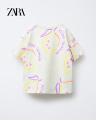 ZARA LIGHT YELLOW CITRIC SUMMER T-SHIRT