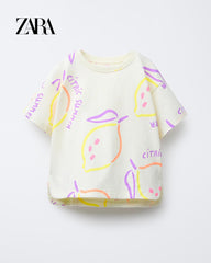 ZARA LIGHT YELLOW CITRIC SUMMER T-SHIRT