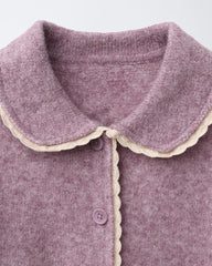 ZARA MAUVE CARDIGAN WITH LACE TRIMS