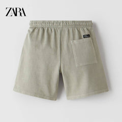 ZARA MINT GREEN GARMENT DYED PLUSH BERMUDA SHORTS