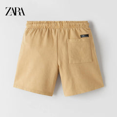 ZARA MUSTARD GARMENT DYED PLUSH BERMUDA SHORTS
