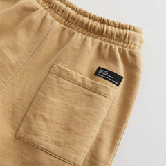 ZARA MUSTARD GARMENT DYED PLUSH BERMUDA SHORTS