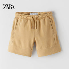 ZARA MUSTARD GARMENT DYED PLUSH BERMUDA SHORTS