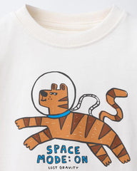 ZARA OFF WHITE SPACE MODE LONG SLEEVE T-SHIRT