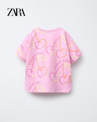 ZARA PINK CHERRY VIBES T-SHIRT