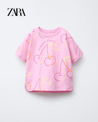 ZARA PINK CHERRY VIBES T-SHIRT