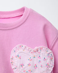 ZARA PINK HEART PATCH T-SHIRT