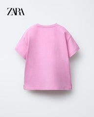 ZARA PINK HEART PATCH T-SHIRT
