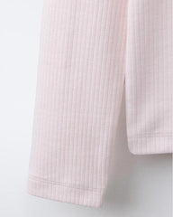 ZARA PINK RIBBED LONG SLEEVE T-SHIRT