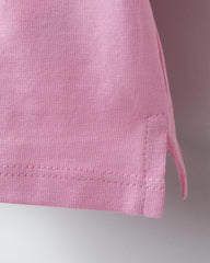 ZARA PINK ROLLED UP SLEEVE PRINTED T-SHIRT