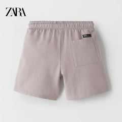 ZARA PURPLE GARMENT DYED PLUSH BERMUDA SHORTS