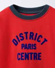 ZARA RED T-SHIRT WITH FLOCKED SLOGAN