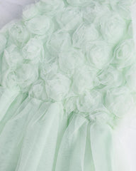 ZARA SOFT GREEN DECORATIVE TULLE DRESS