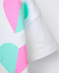 ZARA WHITE HEARTS PRINTED T-SHIRT