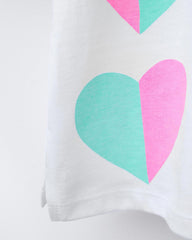 ZARA WHITE HEARTS PRINTED T-SHIRT