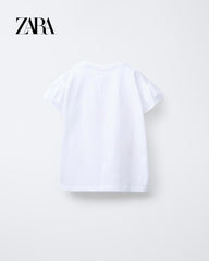 ZARA WHITE ICECREAM RUFFLE T-SHIRT