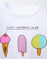 ZARA WHITE ICECREAM RUFFLE T-SHIRT