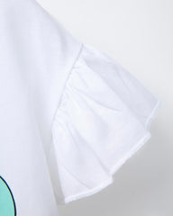 ZARA WHITE ICECREAM RUFFLE T-SHIRT