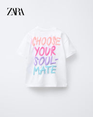 ZARA WHITE LET IT BLOOM T-SHIRT