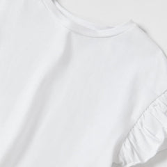 ZARA WHITE RUFFLE T-SHIRT