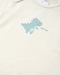 ZEEMAN OFF WHITE HELLO DINO ROMPER WITH CAP