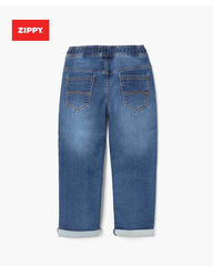 ZIPPY MEDIUM BLUE DENIM PANT WITH DRAWSRTINGS