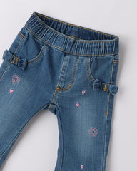 iDO BABY FLARED JEANS IN STRECH COTTON KNIT DENIM