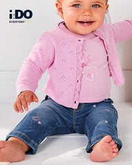 iDO BABY FLARED JEANS IN STRECH COTTON KNIT DENIM