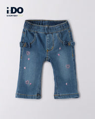 iDO BABY FLARED JEANS IN STRECH COTTON KNIT DENIM