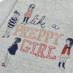 INFLUX GREY PREPPY GIRL LONG SLEEVE T-SHIRT