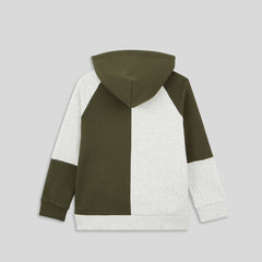 MONOPRIX TOW TONE GREEN CLORBLOCK HOODIE