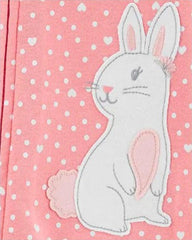 CARTERS PINK BUNNY SNUG FIT COTTON ROMPER