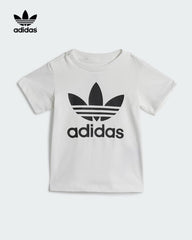 ADIDAS BLACK WHITE KIDS SHORTS TEE SET