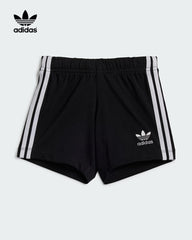 ADIDAS BLACK WHITE KIDS SHORTS TEE SET