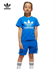 ADIDAS BLUE KIDS SHORTS TEE SET