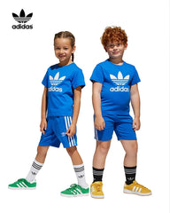 ADIDAS BLUE KIDS SHORTS TEE SET