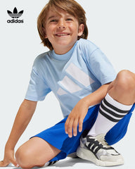 ADIDAS GLOW BLUE ESSENTIALS TEE & SHORT SET