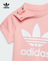ADIDAS PINK SPARK KIDS SHORTS TEE SET
