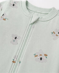 ANKO MINT GREEN KOALA PRINT ZIP UP ROMPER